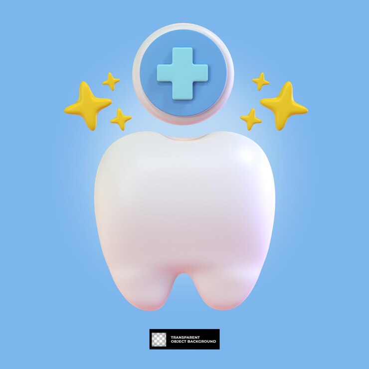 Ilustración de protección dental limpia 3d