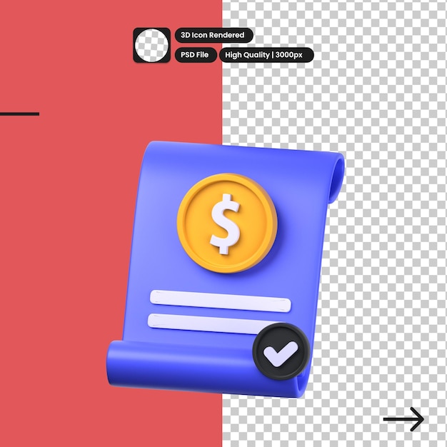 Ilustración PSD 3D del acuerdo financiero