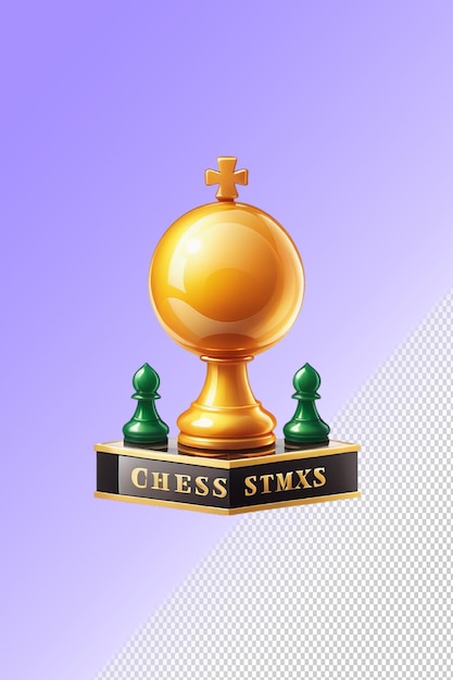 PSD ilustración psd 3d de ajedrez aislado en un fondo transparente