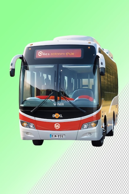 Ilustración psd 3d del autobús aislado sobre un fondo transparente