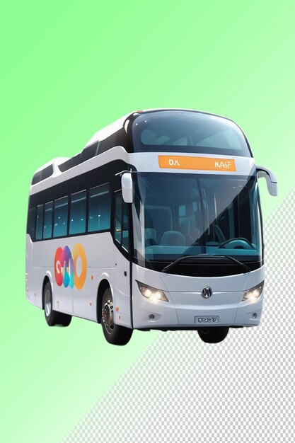 Ilustración psd 3d del autobús aislado sobre un fondo transparente