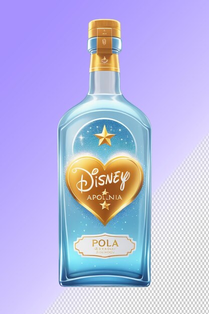 PSD ilustración psd 3d botella de alcohol aislada sobre un fondo transparente