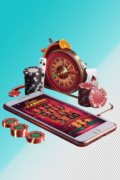 PSD ilustración psd 3d casino aislado en un fondo transparente