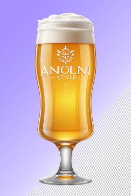 Ilustración psd 3d de cerveza aislada sobre un fondo transparente
