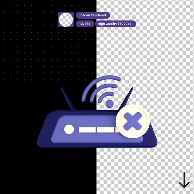 Ilustración PSD 3D de Sin conexión