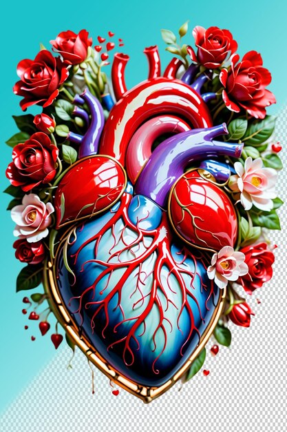 PSD ilustración psd 3d del corazón aislado sobre un fondo transparente