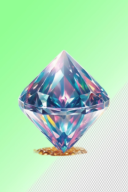 Ilustración psd 3d diamante aislado sobre un fondo transparente