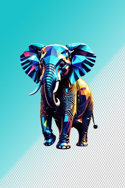 PSD ilustración psd 3d elefante aislado sobre un fondo transparente