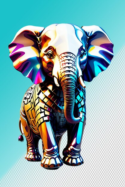 PSD ilustración psd 3d elefante aislado sobre un fondo transparente