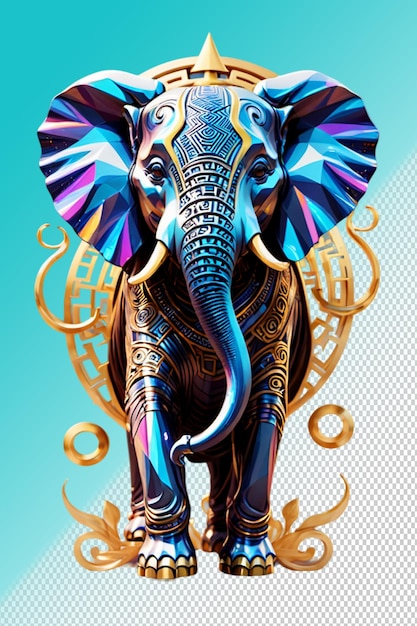 PSD ilustración psd 3d elefante aislado sobre un fondo transparente