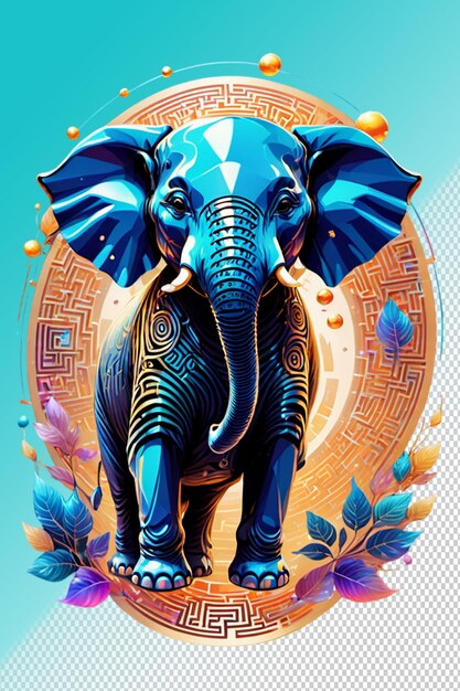 PSD ilustración psd 3d elefante aislado sobre un fondo transparente