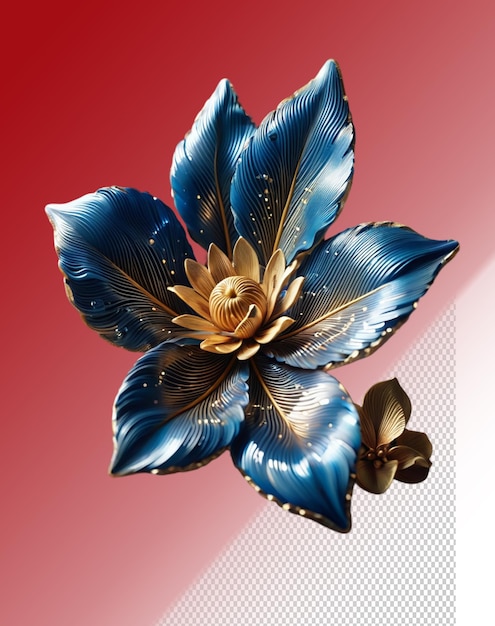 PSD ilustración psd 3d de una flor aislada sobre un fondo transparente