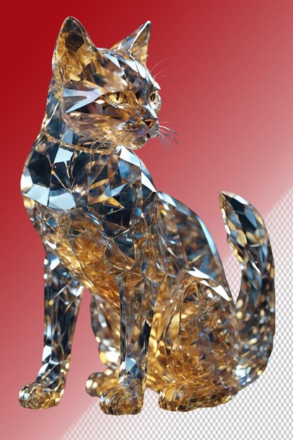 PSD ilustración psd 3d gato aislado sobre un fondo transparente