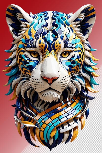 PSD ilustración psd 3d jaguar aislado en un fondo transparente