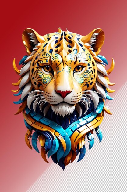 PSD ilustración psd 3d jaguar aislado en un fondo transparente