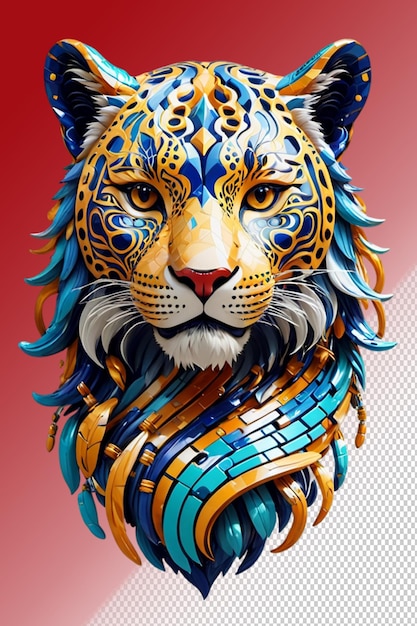 PSD ilustración psd 3d jaguar aislado en un fondo transparente