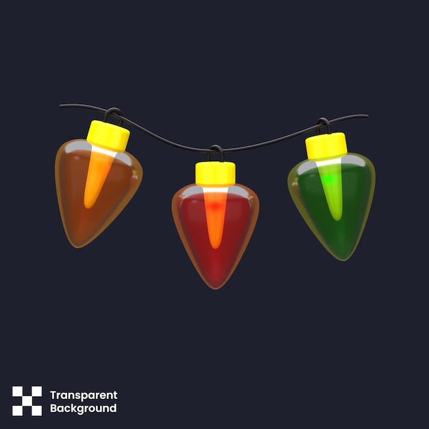 Ilustración PSD 3D de las luces de Navidad
