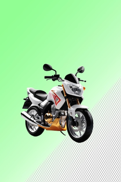 Ilustración psd 3d de una motocicleta aislada sobre un fondo transparente