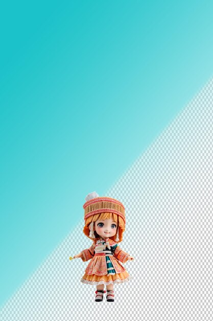 PSD ilustración psd 3d de una niña en un fondo transparente