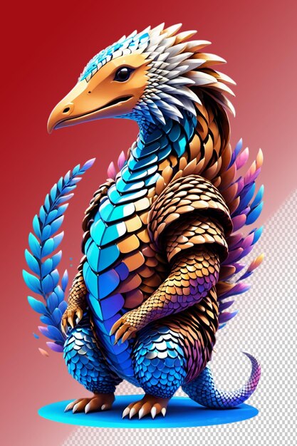 PSD ilustración psd 3d pangolin aislado en un fondo transparente