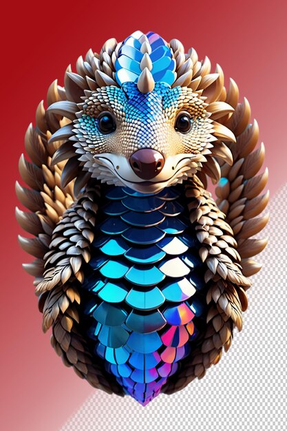 PSD ilustración psd 3d pangolin aislado en un fondo transparente