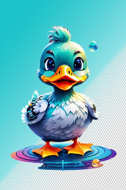 Ilustración psd 3d del pato aislado sobre un fondo transparente