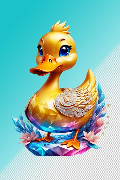 PSD ilustración psd 3d del pato aislado sobre un fondo transparente