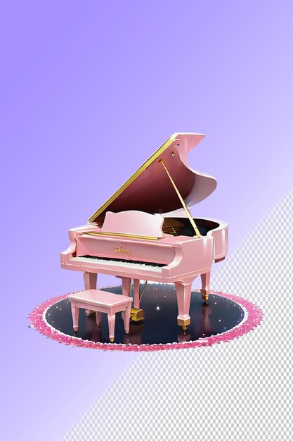 PSD ilustración psd 3d piano aislado en un fondo transparente