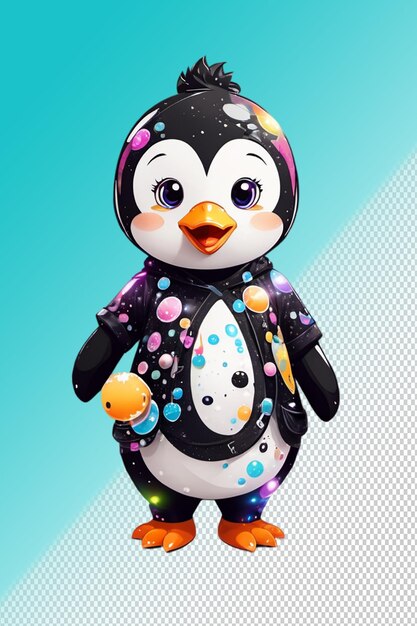 PSD ilustración psd 3d del pingüino aislado sobre un fondo transparente