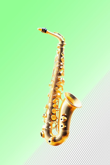 PSD ilustración psd 3d saxofón aislado sobre un fondo transparente