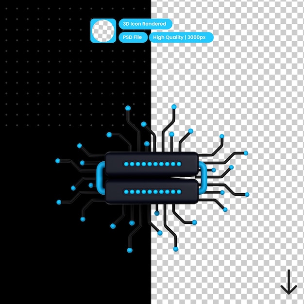 PSD ilustración psd 3d del servidor de almacenamiento