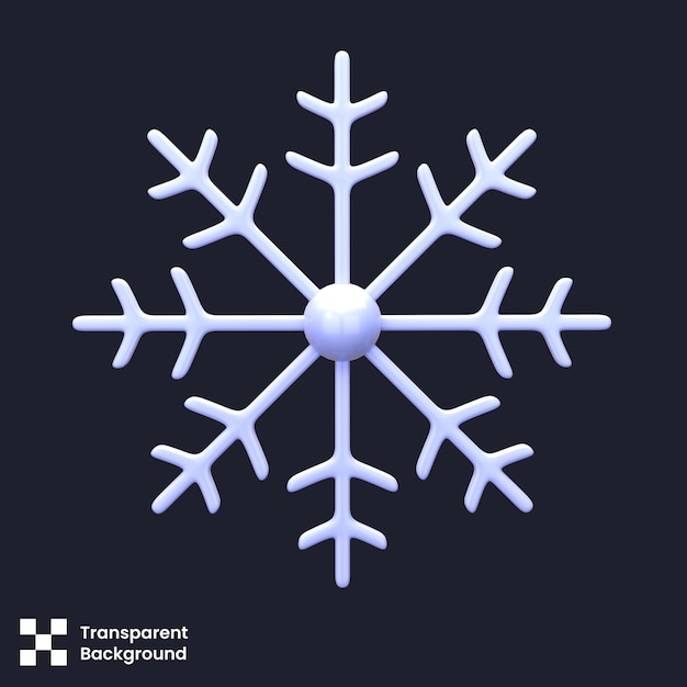 Ilustración PSD 3D de Snowflakes