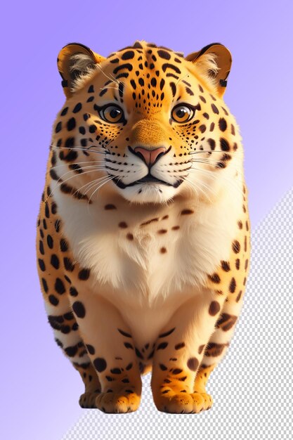 Ilustración psd 3d tigre aislado en un fondo transparente