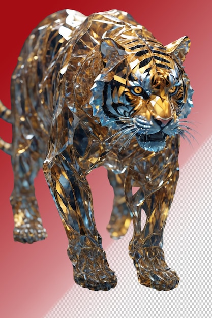 PSD ilustración psd 3d tigre aislado en un fondo transparente