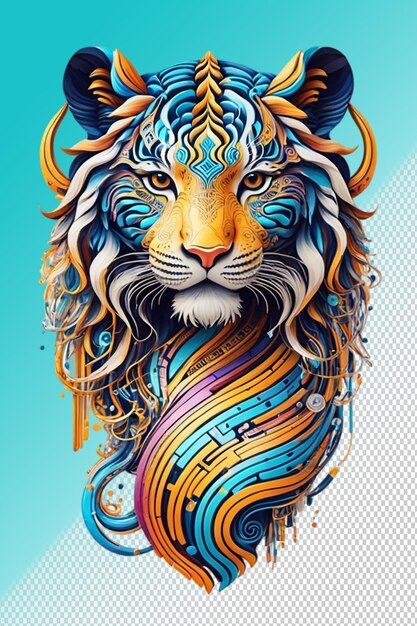 PSD ilustración psd 3d el tigre aislado sobre un fondo transparente