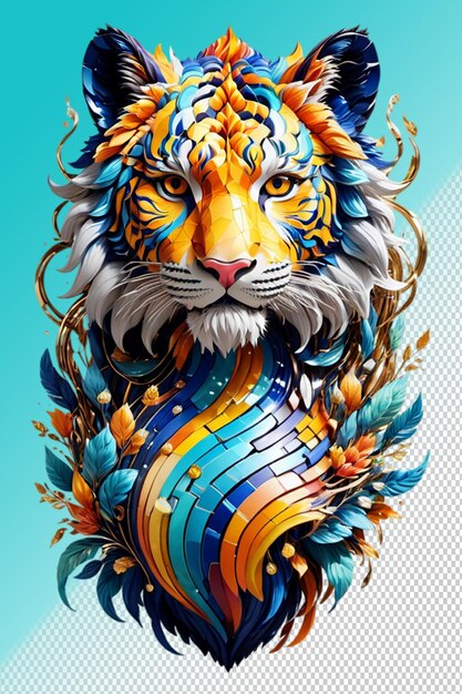 Ilustración psd 3d el tigre aislado sobre un fondo transparente