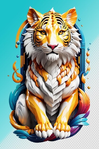 PSD ilustración psd 3d el tigre aislado sobre un fondo transparente