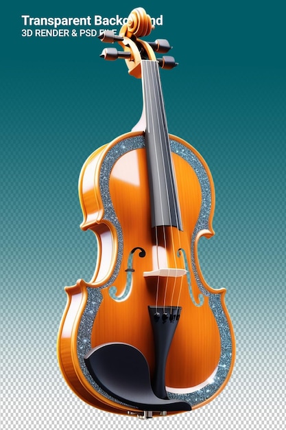 PSD ilustración psd 3d del violín aislado sobre un fondo transparente