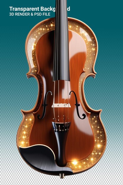 PSD ilustración psd 3d del violín aislado sobre un fondo transparente