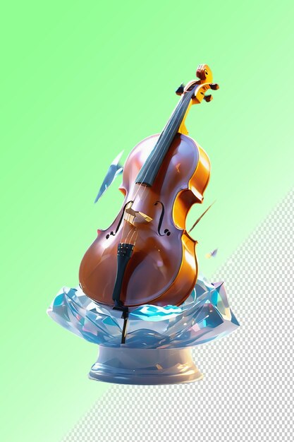 PSD ilustración psd 3d del violonchelo aislado sobre un fondo transparente