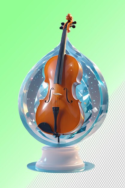 PSD ilustración psd 3d del violonchelo aislado sobre un fondo transparente