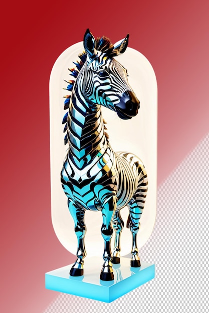 PSD ilustración psd 3d zebra aislada en un fondo transparente