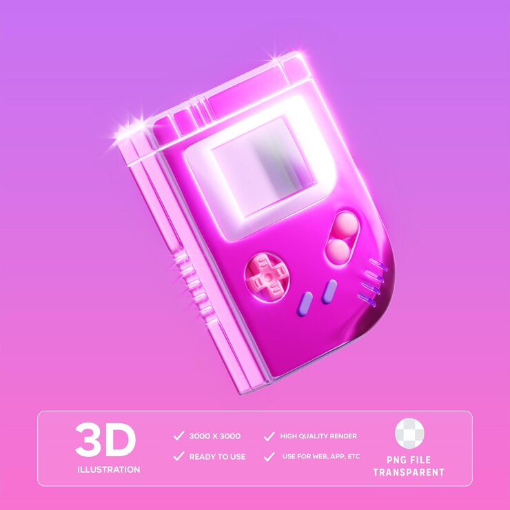 Ilustración de PSD para el gameboy 3D