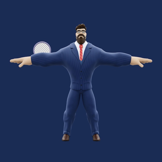 PSD ilustración psd de tpose businessman