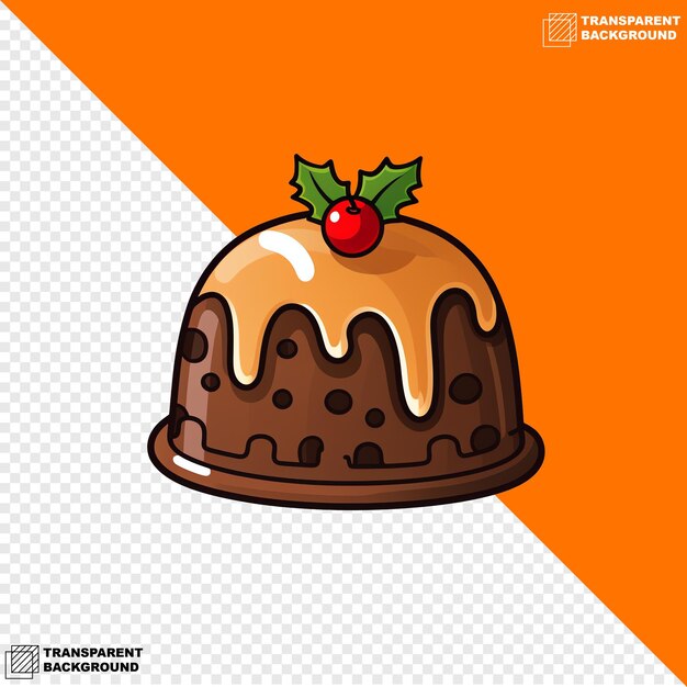 PSD ilustración del pudín de navidad sobre la navidad