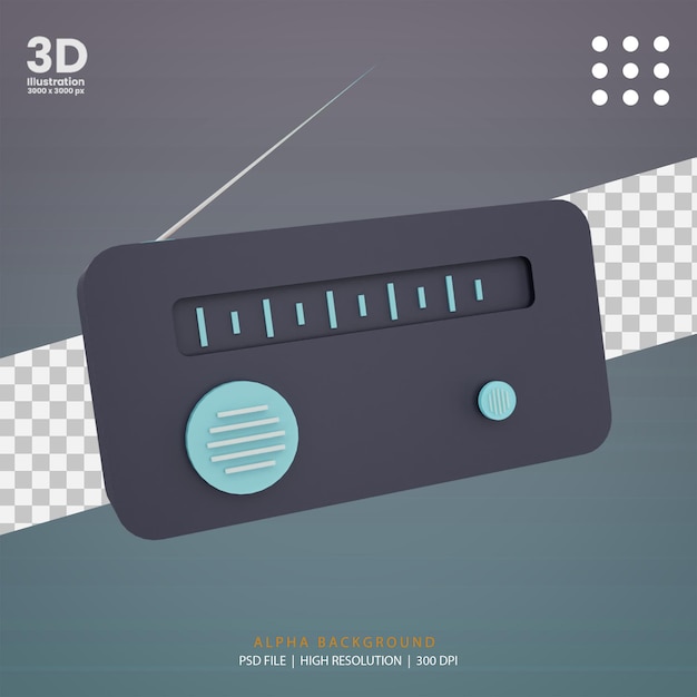 ilustración de radio de renderizado 3d
