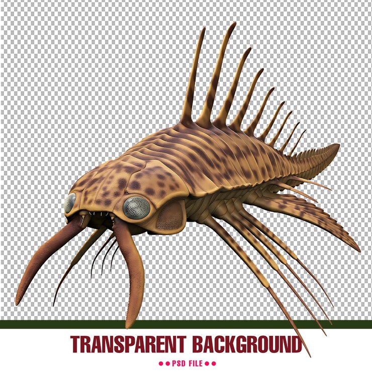 PSD ilustración realista de artrópodos antiguos con fondo transparente en formato psd