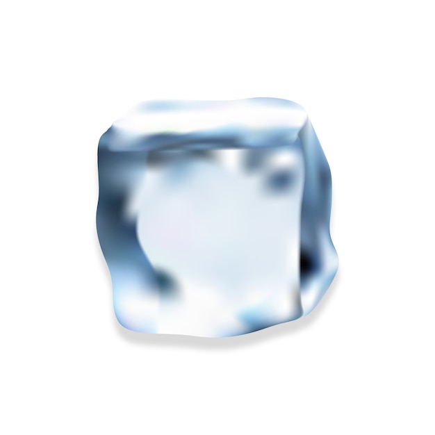Ilustración realista del cubo de hielo