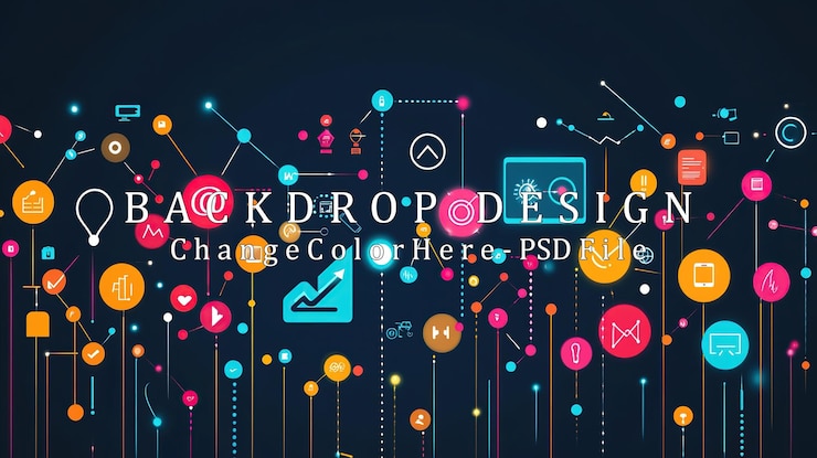 PSD ilustración de una red digital abstracta