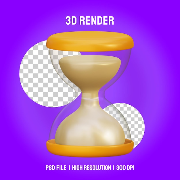 Ilustración de reloj de arena 3D aislado